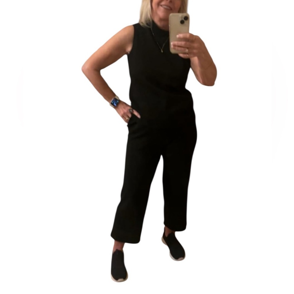 Black Two Piece Lounge Set Women’s Medium Sleeveless Tank Shirt and Pants - Picture 14 of 15